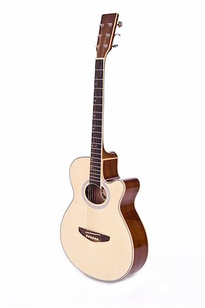 simsearch:400-03957237,k - Six string acoustic guitar isolated over white background Foto de stock - Super Valor sin royalties y Suscripción, Código: 400-04479844