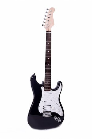 Six string electric guitar isolated over white background Stock Photo - Budget Royalty-Free & Subscription, Code: 400-04479845