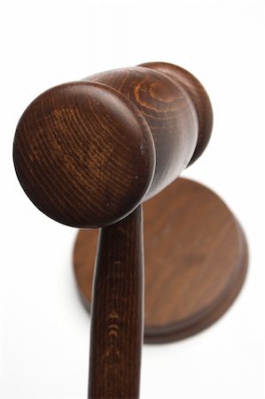 simsearch:400-08624071,k - judge's gavel,close up over white Stock Photo - Budget Royalty-Free & Subscription, Code: 400-04479962