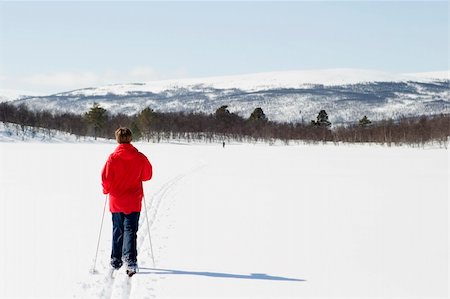 simsearch:400-03939497,k - A skier on a wintery snow filled landscape. Foto de stock - Super Valor sin royalties y Suscripción, Código: 400-04470077