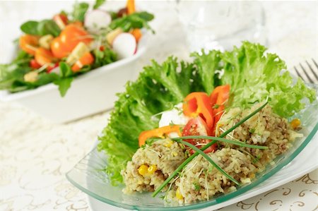 simsearch:400-04165864,k - Healthy food - rice and vegetable salads Stockbilder - Microstock & Abonnement, Bildnummer: 400-04470102