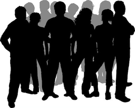 simsearch:400-04969579,k - Silhouette of a group of friends Stock Photo - Budget Royalty-Free & Subscription, Code: 400-04470410