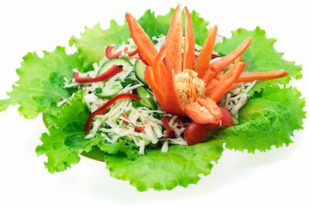 simsearch:400-04850000,k - Colourful Salad. White cabbage, lettuce, sweet pepper, onions, dill, and cucumber. Isolated. Photographie de stock - Aubaine LD & Abonnement, Code: 400-04470764