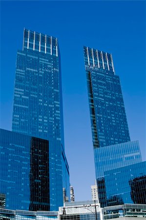 Blue towers on a dark blue sky. Stockbilder - Microstock & Abonnement, Bildnummer: 400-04471304