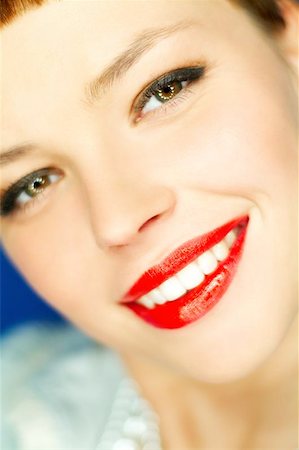 simsearch:400-03954263,k - Portrait of beautiful young woman with red lipstick Photographie de stock - Aubaine LD & Abonnement, Code: 400-04471576