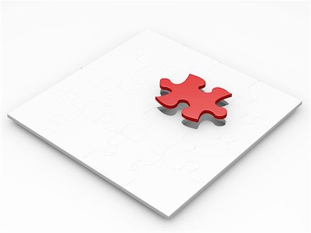 simsearch:400-03912788,k - 3D render of a puzzle with one red piece Stock Photo - Budget Royalty-Free & Subscription, Code: 400-04471804