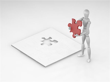 simsearch:400-03912788,k - 3D render of someone about to complete the puzzle Stock Photo - Budget Royalty-Free & Subscription, Code: 400-04471808