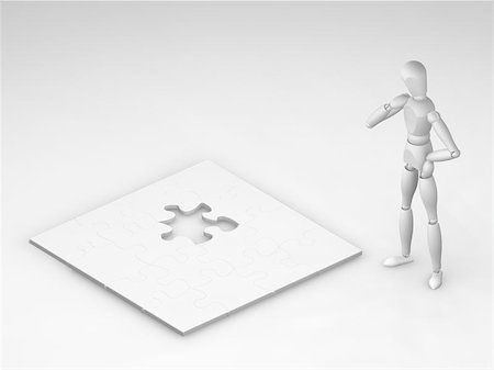simsearch:400-03912788,k - 3D render of someone stood next to an unfinished puzzle Stock Photo - Budget Royalty-Free & Subscription, Code: 400-04471809