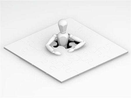 simsearch:400-03912788,k - 3D render of someone in an unfinished puzzle Stock Photo - Budget Royalty-Free & Subscription, Code: 400-04471810