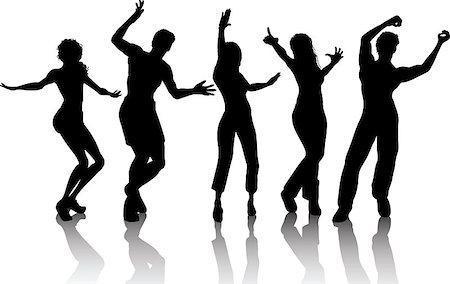Silhouettes of people dancing Stock Photo - Budget Royalty-Free & Subscription, Code: 400-04473353