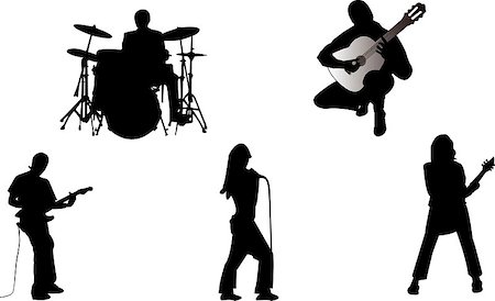 badn silhouettes, can be used separately Stock Photo - Budget Royalty-Free & Subscription, Code: 400-04473663