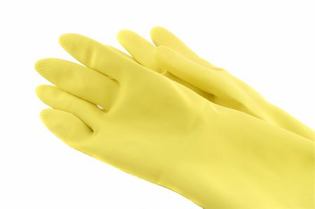 rubber hand gloves - Rubber gloves on a white background Stock Photo - Budget Royalty-Free & Subscription, Code: 400-04473746