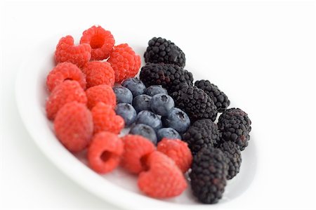 photos of blueberries for kitchen - Mixed berries on a plate Foto de stock - Super Valor sin royalties y Suscripción, Código: 400-04473761