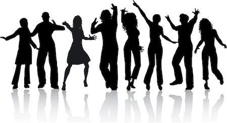 Silhouettes of people dancing Stock Photo - Budget Royalty-Free & Subscription, Code: 400-04473897