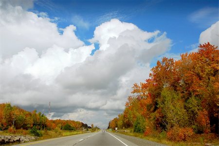 Divided highway in the fall Stock Photo - Budget Royalty-Free & Subscription, Code: 400-04473907