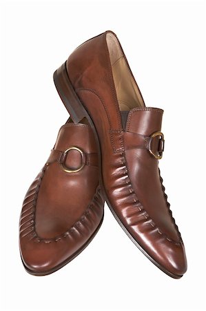 simsearch:400-03964192,k - Brown man's low shoes on a white background Photographie de stock - Aubaine LD & Abonnement, Code: 400-04484183