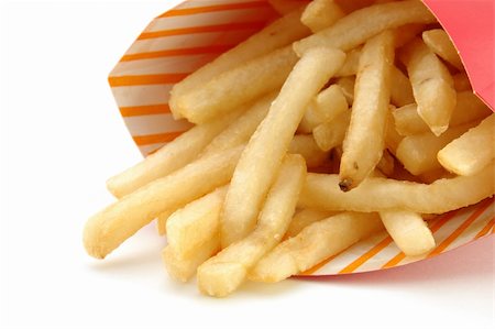 simsearch:400-07213427,k - French fries in isolated white Stock Photo - Budget Royalty-Free & Subscription, Code: 400-04484196