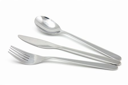 simsearch:700-05642632,k - Cutlery in isolated white background Fotografie stock - Microstock e Abbonamento, Codice: 400-04484276