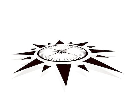 simsearch:400-04484390,k - Compass symbol on white background, illustration Stock Photo - Budget Royalty-Free & Subscription, Code: 400-04484372