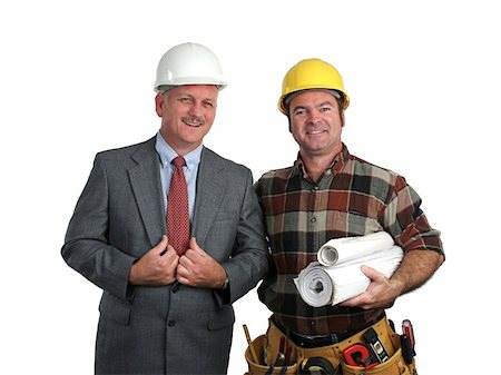 simsearch:400-06093585,k - an engineer and a contractor posing together with blueprints Photographie de stock - Aubaine LD & Abonnement, Code: 400-04485306