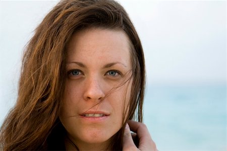 surpasspro (artist) - Brunette Woman with Blue Eyes Photographie de stock - Aubaine LD & Abonnement, Code: 400-04485745