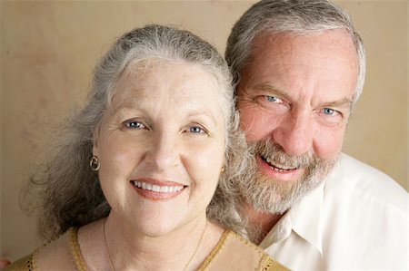 simsearch:400-03972903,k - A good looking, gray haired mature couple.  Closeup portrait. Stock Photo - Budget Royalty-Free & Subscription, Code: 400-04486638
