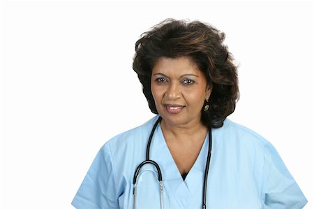 A concerned nurse or doctor in scrubs. Stock Photo - Budget Royalty-Free & Subscription, Code: 400-04486677