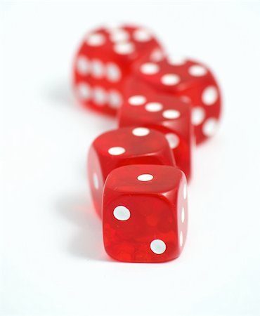 simsearch:400-07775500,k - Five red casino dice on the white background Stock Photo - Budget Royalty-Free & Subscription, Code: 400-04486709