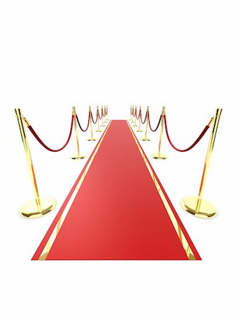 3d rendered illustration of a red carpet with barriers Stock Photo - Budget Royalty-Free & Subscription, Code: 400-04486937