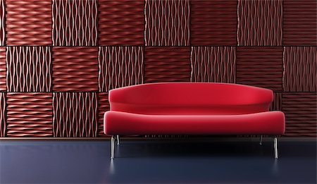 simsearch:400-03964208,k - pop-art 3d interior with red couch and brown wall Stockbilder - Microstock & Abonnement, Bildnummer: 400-04487133