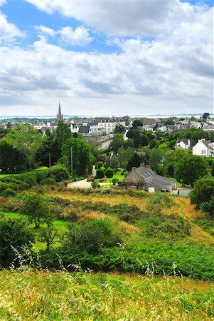 Scenic view from a hilltop on town of Carnac, South Brittany, France Stock Photo - Budget Royalty-Free & Subscription, Code: 400-04487259