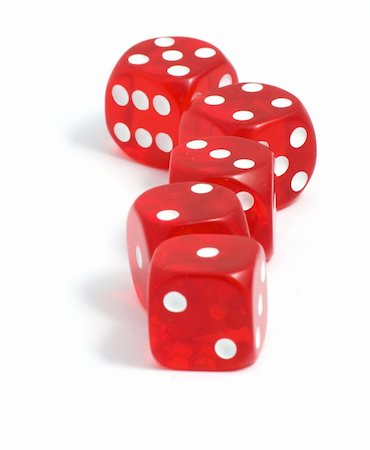simsearch:400-06911675,k - Five red casino dice on the white background Stock Photo - Budget Royalty-Free & Subscription, Code: 400-04487380