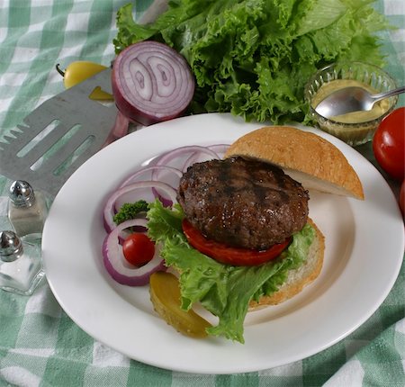 simsearch:400-06088770,k - Elk burger on a plate Stock Photo - Budget Royalty-Free & Subscription, Code: 400-04487574