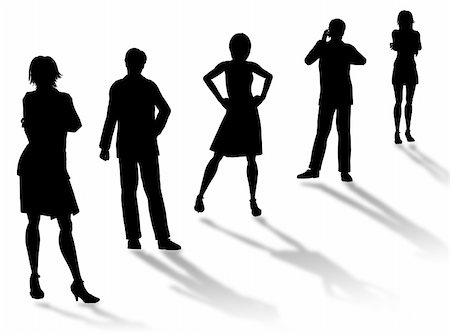 simsearch:400-04017214,k - Business people silhouettes in different poses and attitudes Stockbilder - Microstock & Abonnement, Bildnummer: 400-04488313