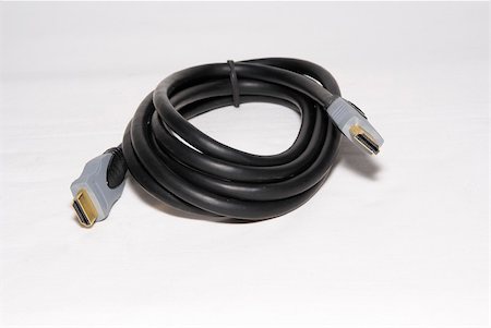 HDMI video cable on white background Stock Photo - Budget Royalty-Free & Subscription, Code: 400-04488753