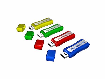 simsearch:400-04730368,k - 3d render of flash drives Stock Photo - Budget Royalty-Free & Subscription, Code: 400-04489004