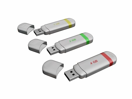 simsearch:400-04730368,k - 3d render of flash drives Stock Photo - Budget Royalty-Free & Subscription, Code: 400-04489003