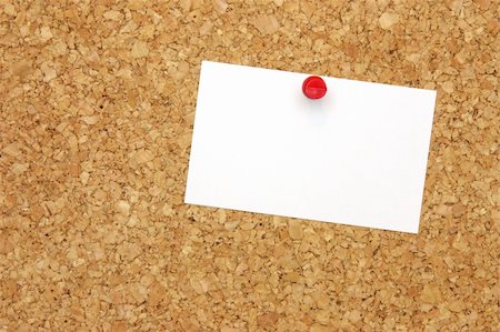 Blank business card with pushpin on corkboard Fotografie stock - Microstock e Abbonamento, Codice: 400-04489089