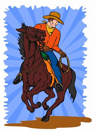 simsearch:400-05265615,k - Vector art on the sport of rodeo Foto de stock - Royalty-Free Super Valor e Assinatura, Número: 400-04489249