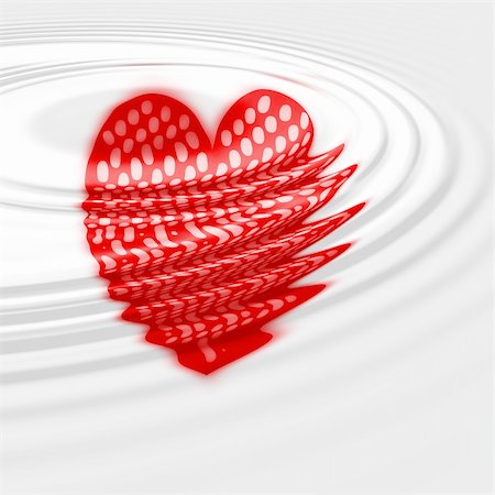 Red hart in water ripple Stock Photo - Budget Royalty-Free & Subscription, Code: 400-04489514