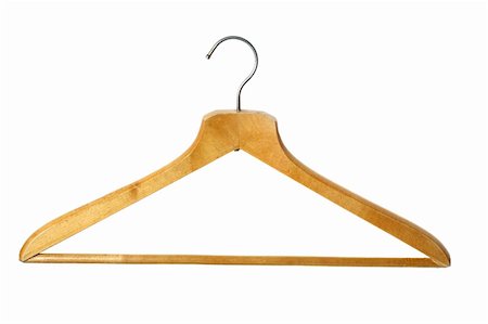 Old wooden coat hanger, isolated Stock Photo - Budget Royalty-Free & Subscription, Code: 400-04489641