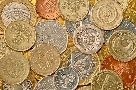 piles of cash pounds - Variety of British pounds and pennies money Photographie de stock - Aubaine LD & Abonnement, Code: 400-04480166