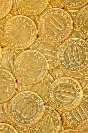 simsearch:400-04474715,k - Only golden coins of ten close up Stockbilder - Microstock & Abonnement, Bildnummer: 400-04480167