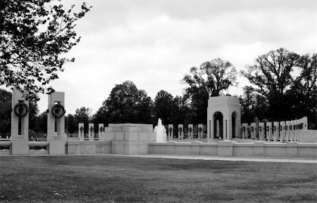 World War Two Memorial in Washington DC in black and white Foto de stock - Royalty-Free Super Valor e Assinatura, Número: 400-04480569