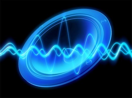 frequency - 3d rendered illustration of a blue speaker with audiowaves Foto de stock - Super Valor sin royalties y Suscripción, Código: 400-04480644