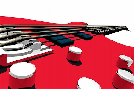 3d render illustration of isolated electric bass Stock Photo - Budget Royalty-Free & Subscription, Code: 400-04480860