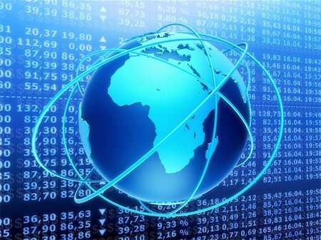 simsearch:400-04022621,k - 3d rendered illustration of a globe infront of stock numbers Stockbilder - Microstock & Abonnement, Bildnummer: 400-04480960