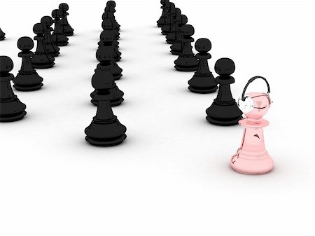 simsearch:400-06920356,k - Black and pink pawns.  Represents conception of: advancement, growth, progress, evolution etc. 3D rendering. Stock Photo - Budget Royalty-Free & Subscription, Code: 400-04481738