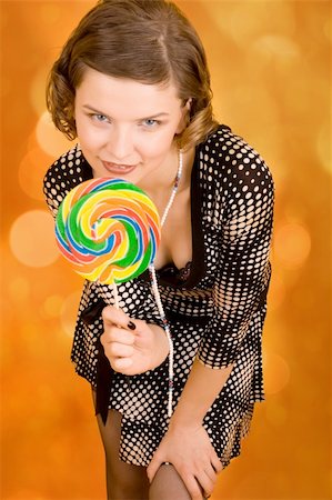 simsearch:400-03965676,k - fashion girl with a rainbow lollipop Foto de stock - Super Valor sin royalties y Suscripción, Código: 400-04481977