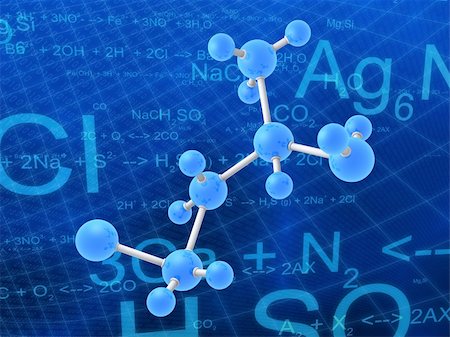 3d rendered illustration of science formulas and molecules Foto de stock - Super Valor sin royalties y Suscripción, Código: 400-04482277